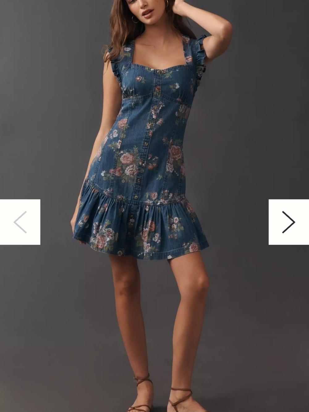 Pilcro Ruffled Sweetheart Flutter Sleeve Dress Sz XL